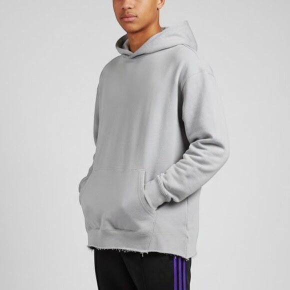 Homme + Femme Hoodie Unisex 3XL Gray Oversized Raw Hem Cotton Sweatshirt - Picture 1 of 12